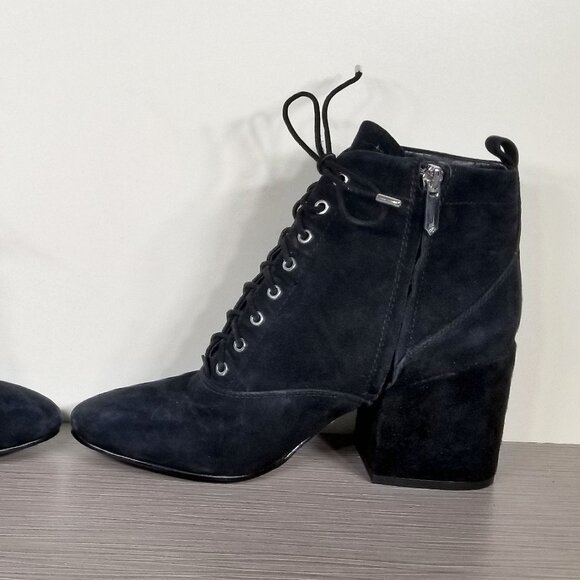 Sam Edelman Tate Lace-Up Bootie, Black Suede, Womens Size 8 M / 38 - Picture 9 of 13